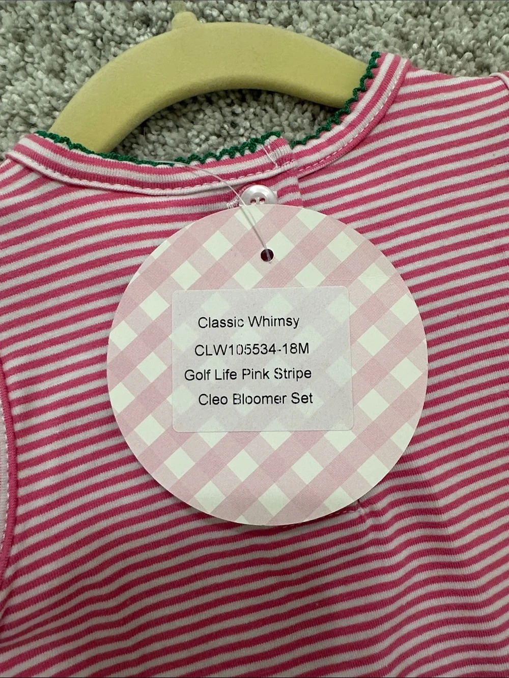 *personalized* Palmer name Girls' Pink Striped Golf Embroidered Tank Top